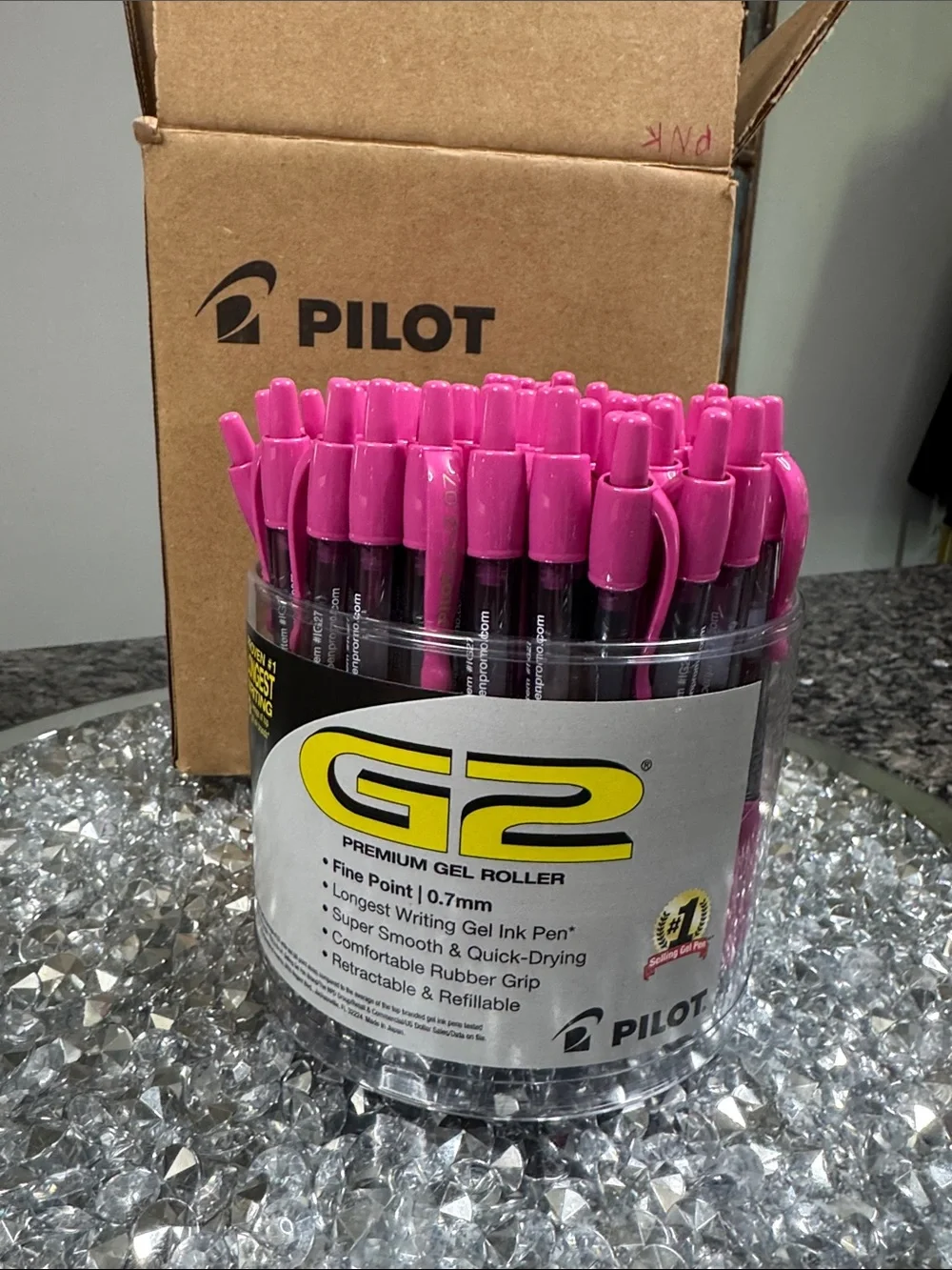 Pilot pink G2 premium gel ink roller pens case NEW